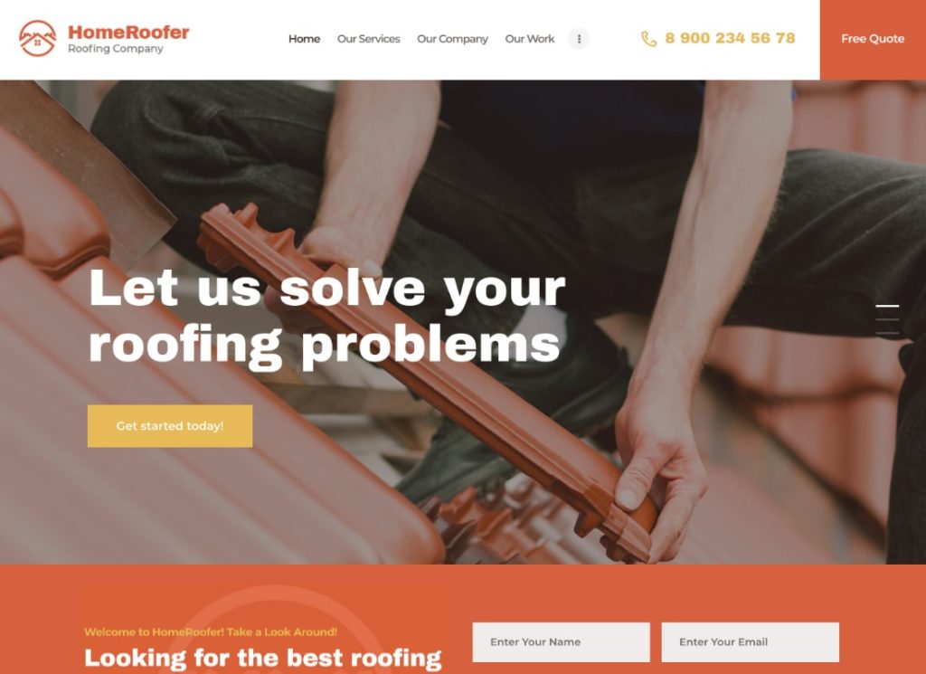 HomeRoofer | Roofing Company Services & Construction WordPress Theme