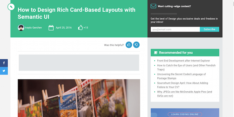 How to Design Rich Card-Based Layouts with Semantic UI