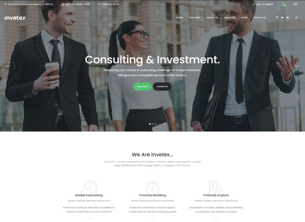 Invetex | Business Consulting & Investments WordPress Theme + RTL
