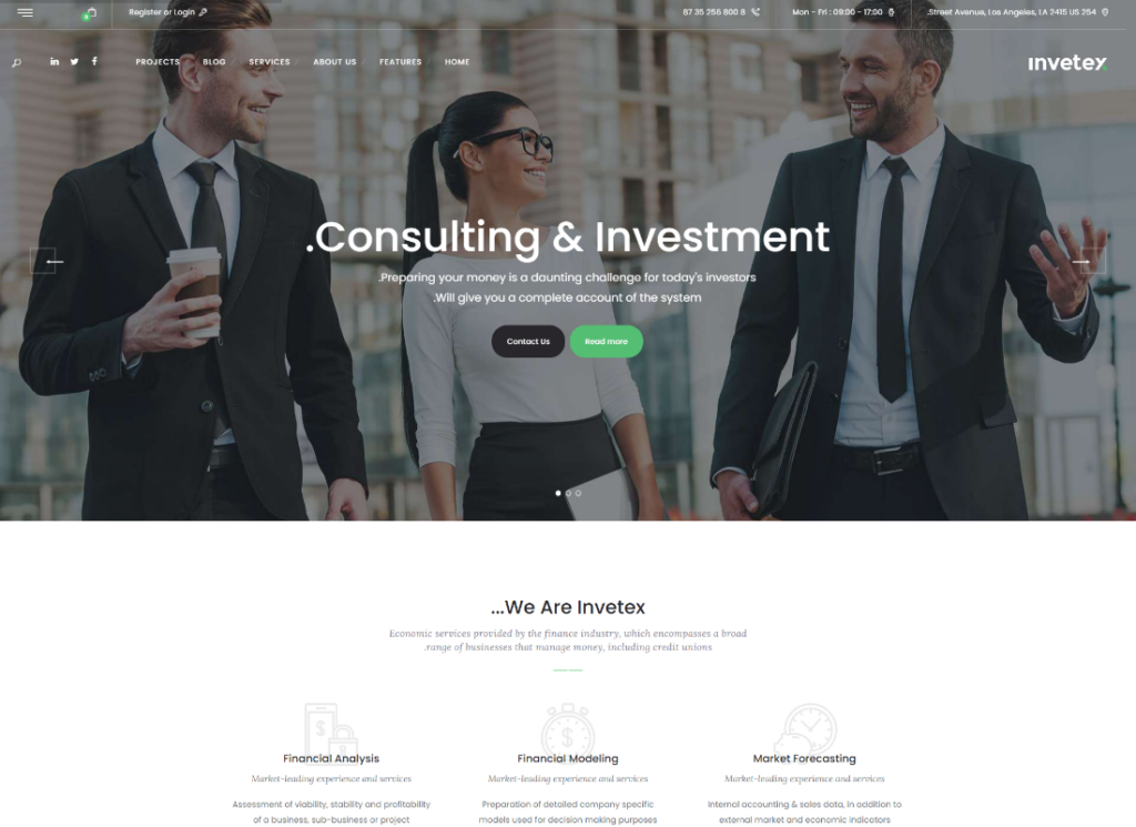 Invetex - Business Consulting & Investments WordPress Theme + RTL