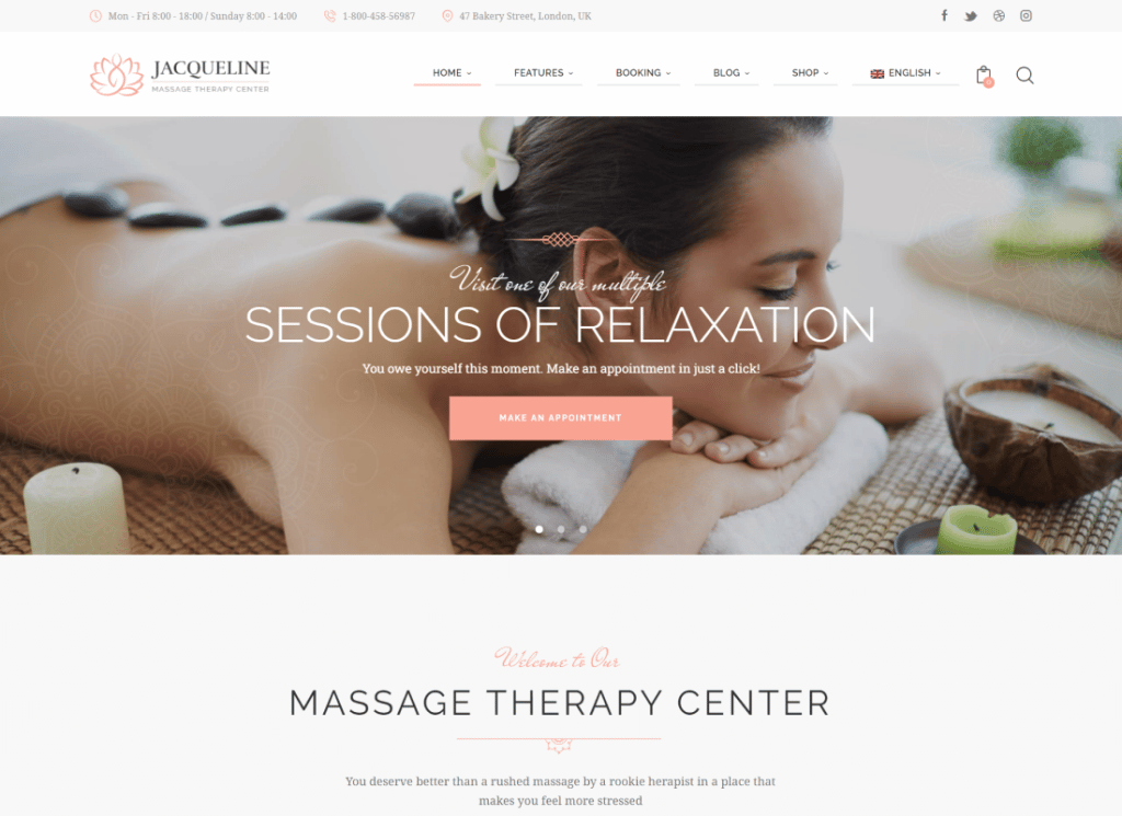 Jacqueline - Spa & Massage Salon Beauty WordPress Theme