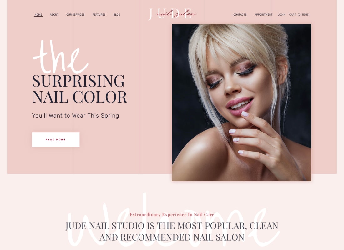 Jude | Nail Bar & Beauty Salon WordPress Theme