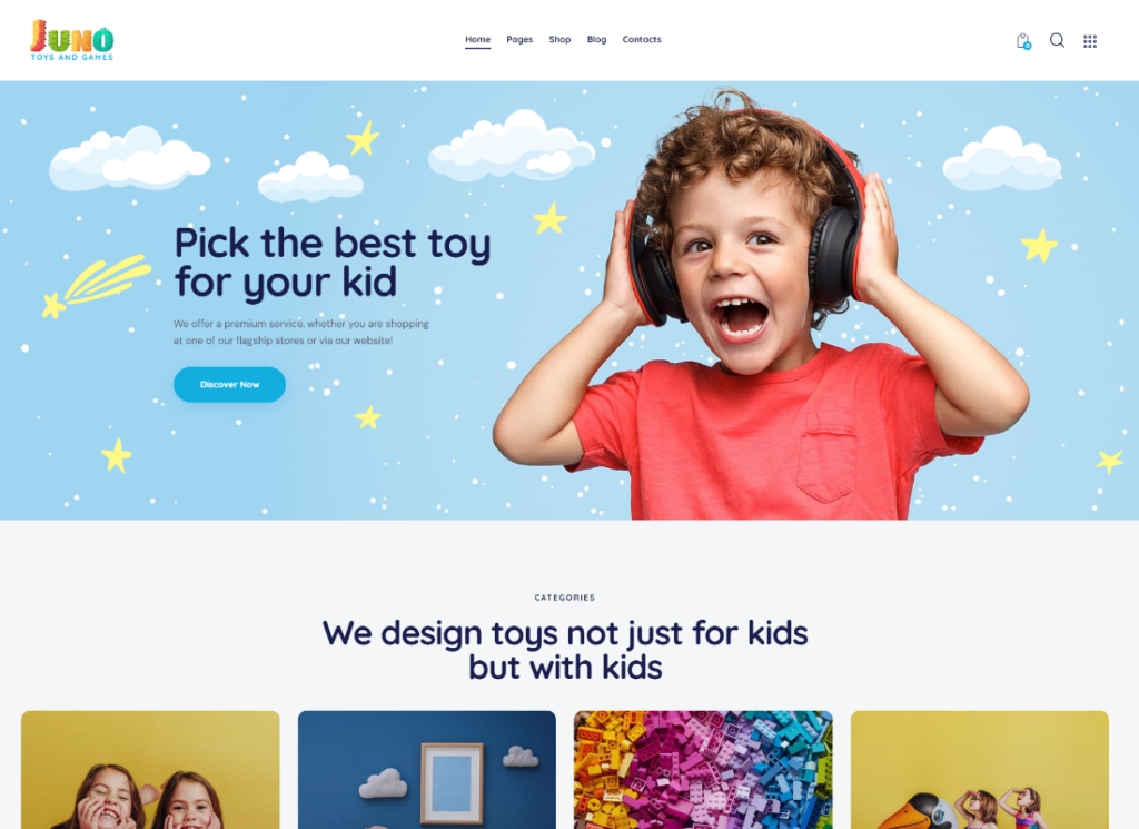 Juno Kids Toys & Games Store WordPress Theme