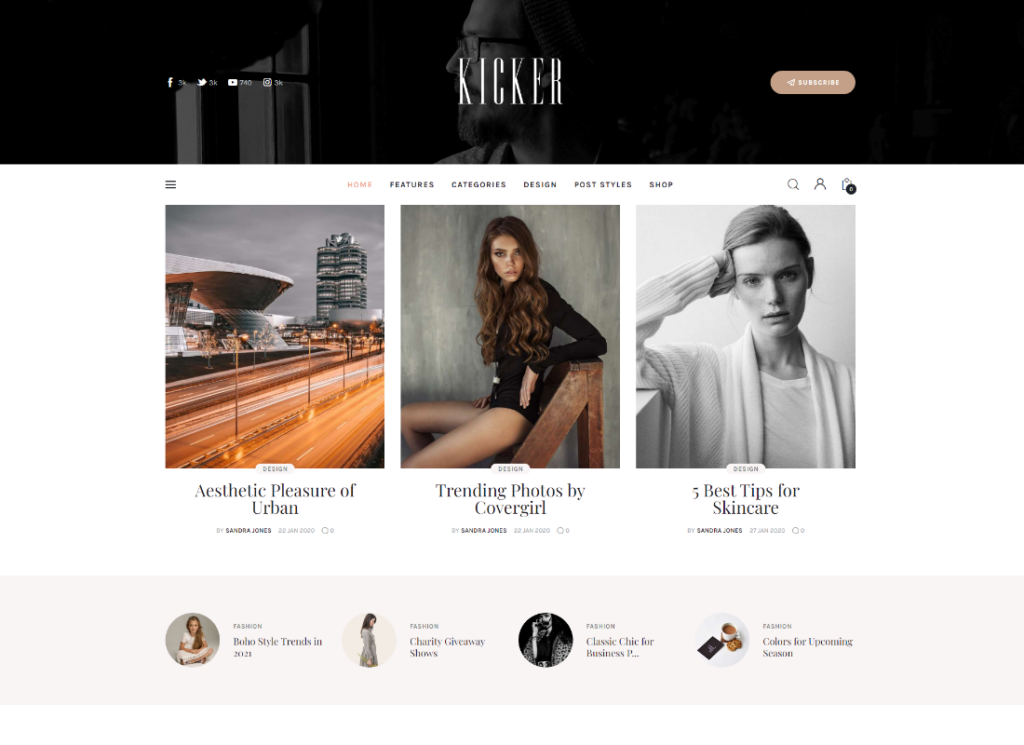 Kicker | Multipurpose Blog Magazine WordPress Theme + Gutenberg