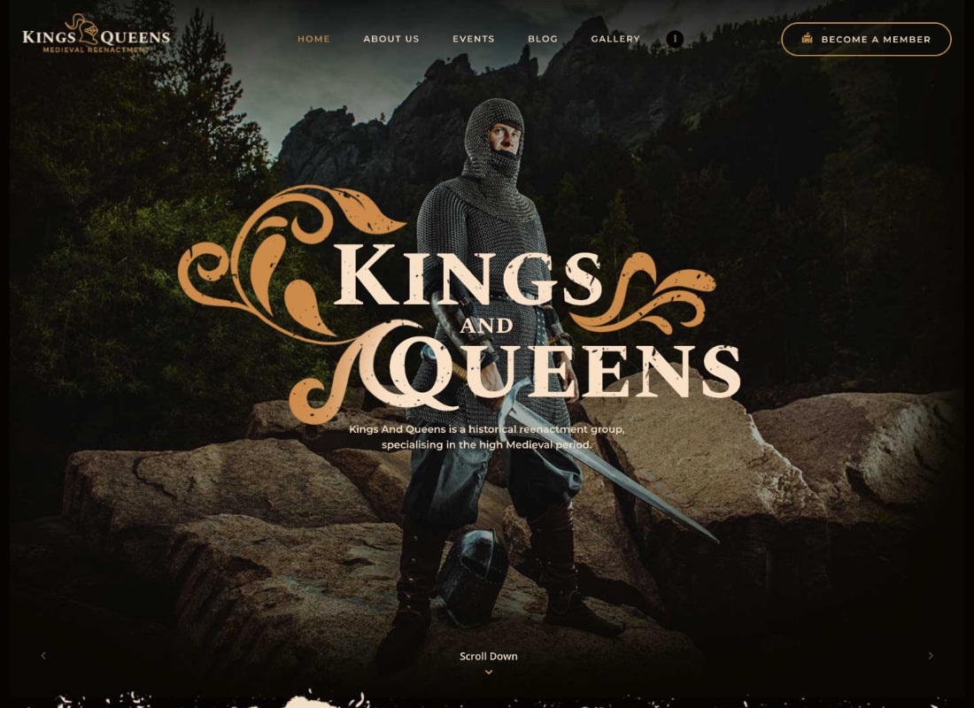 Kings & Queens | Historical Reenactment WordPress Theme