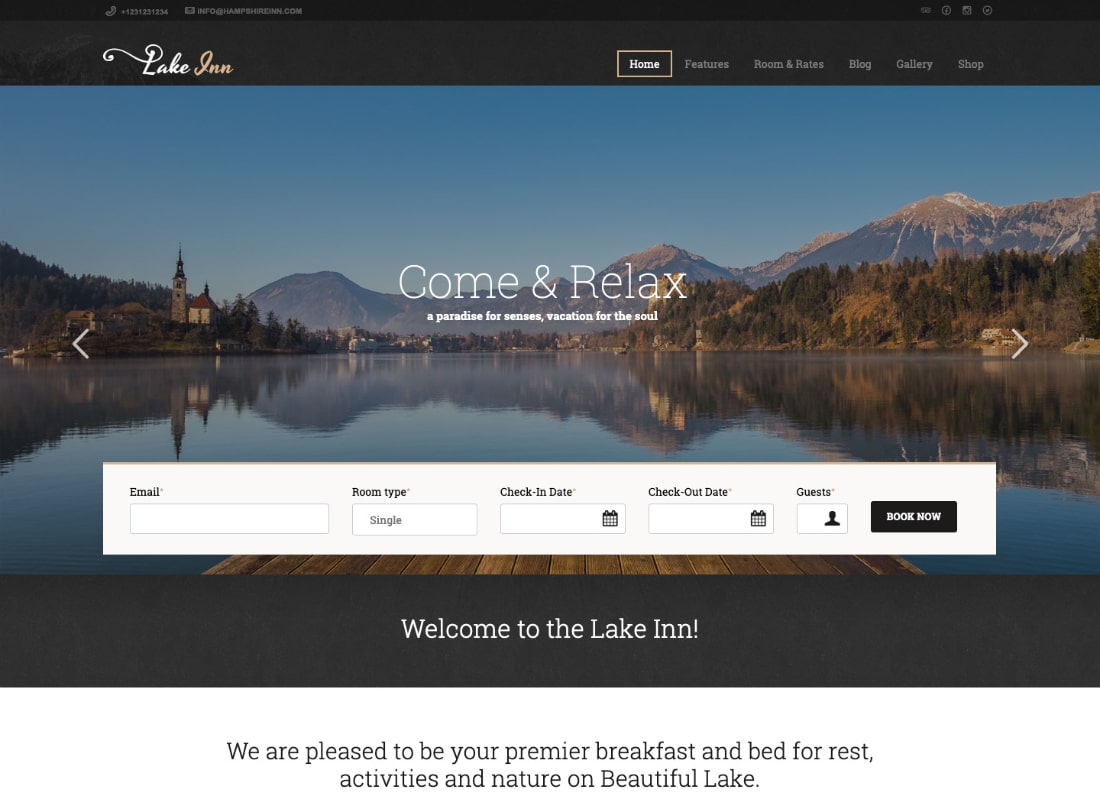LakeInn | Inn, Resort & Hotel WordPress Theme
