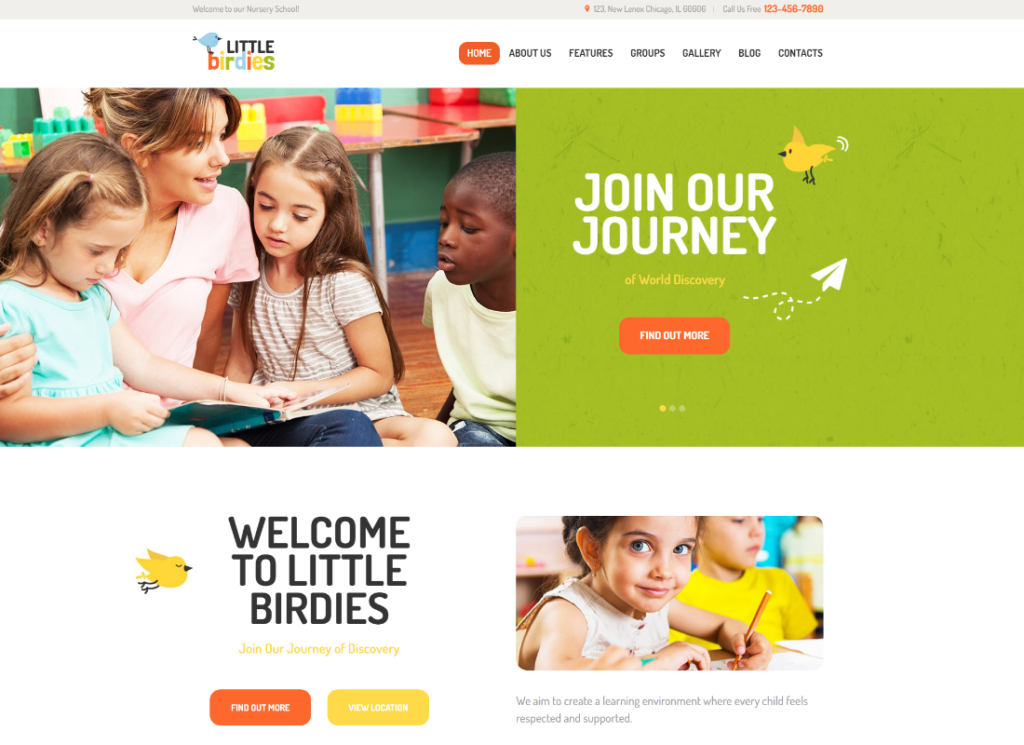 Little Birdies | A Multipurpose Children Kindergarten WordPress Theme