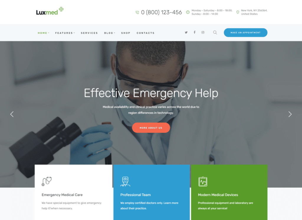 LuxMed - Medicine & Healthcare Doctor WordPress Theme