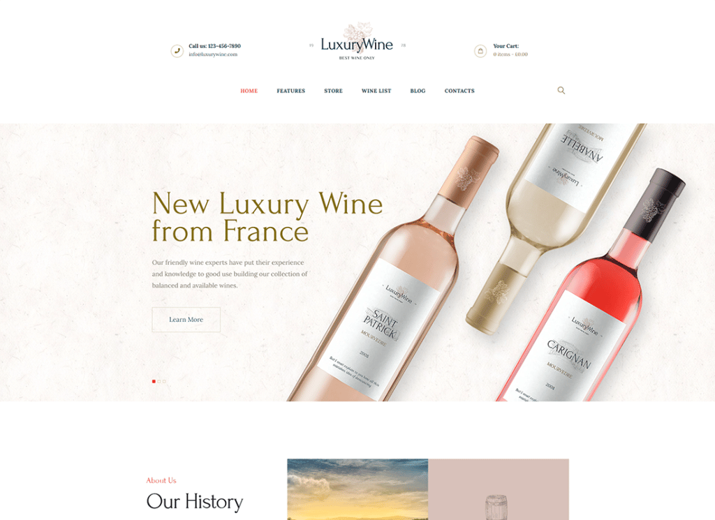 Luxury Wine - Liquor Store & Vineyard WordPress Theme