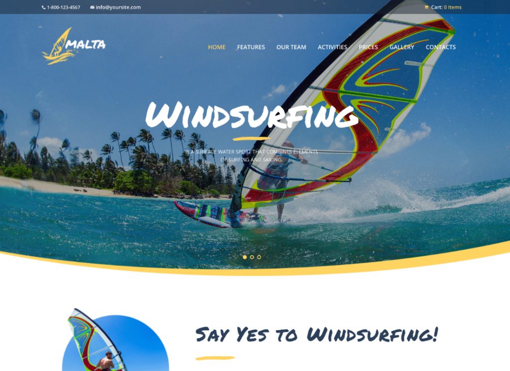 Malta | Windsurfing, Kitesurfing & Wakesurfing Center WordPress Theme