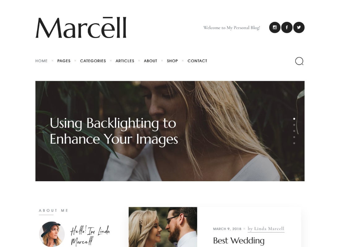 Marcell | 20+ Layouts Multi-Concept Personal Blog & Magazine WordPress Theme