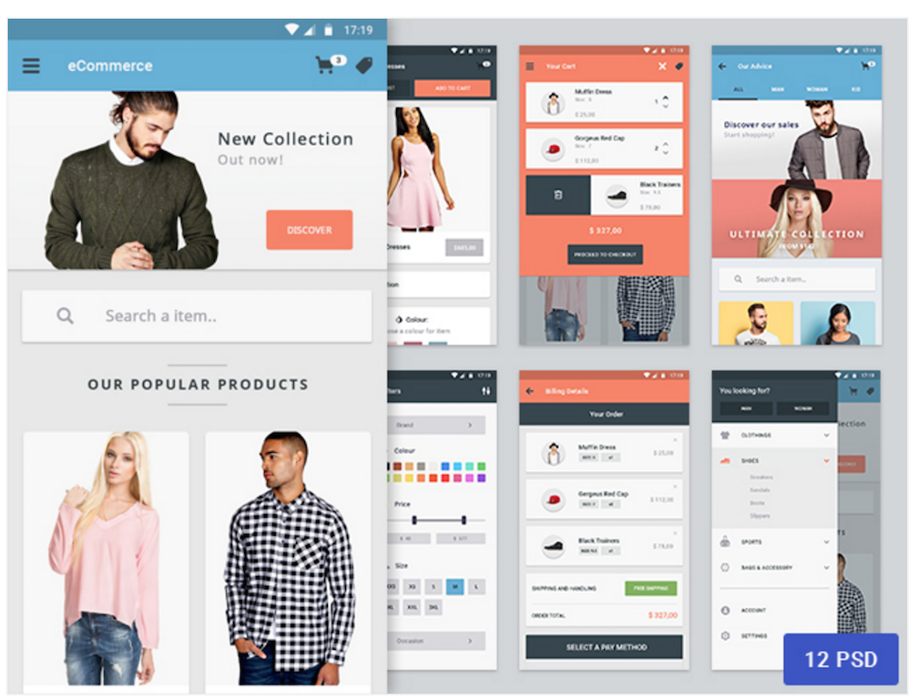 Materia – eCommerce app design