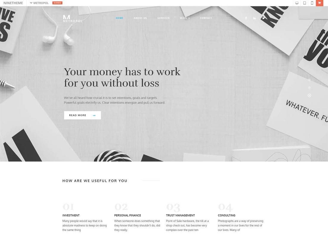 Metropol - A WordPress Theme For Investment & Finance