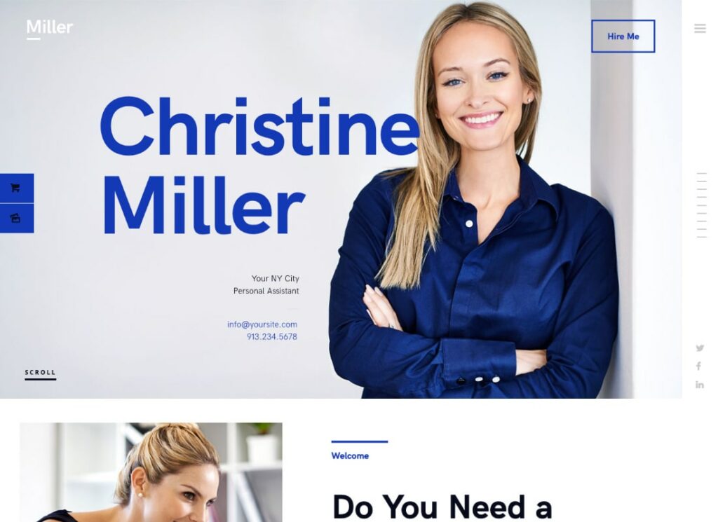 Miller | Personal Assistant & Administrative Services WordPress Theme