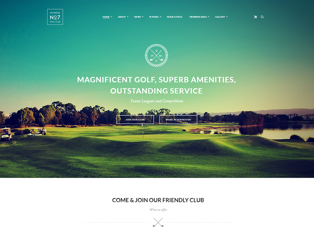 N7 - Golf Club, Sports & Events WordPress Theme