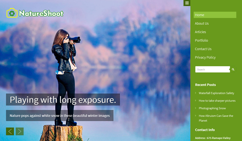 Nature Photography WordPress Theme