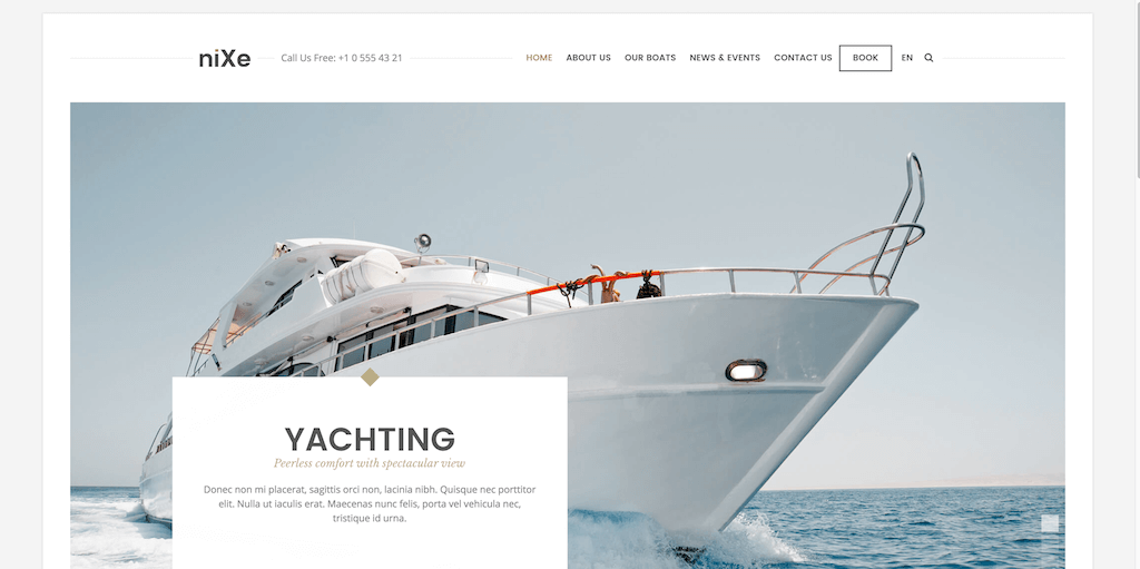 Nixe - yacht booking theme