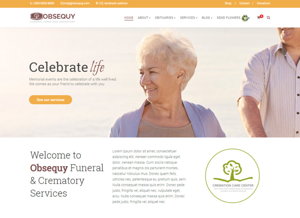 Obsequy | Funeral Home WordPress Theme