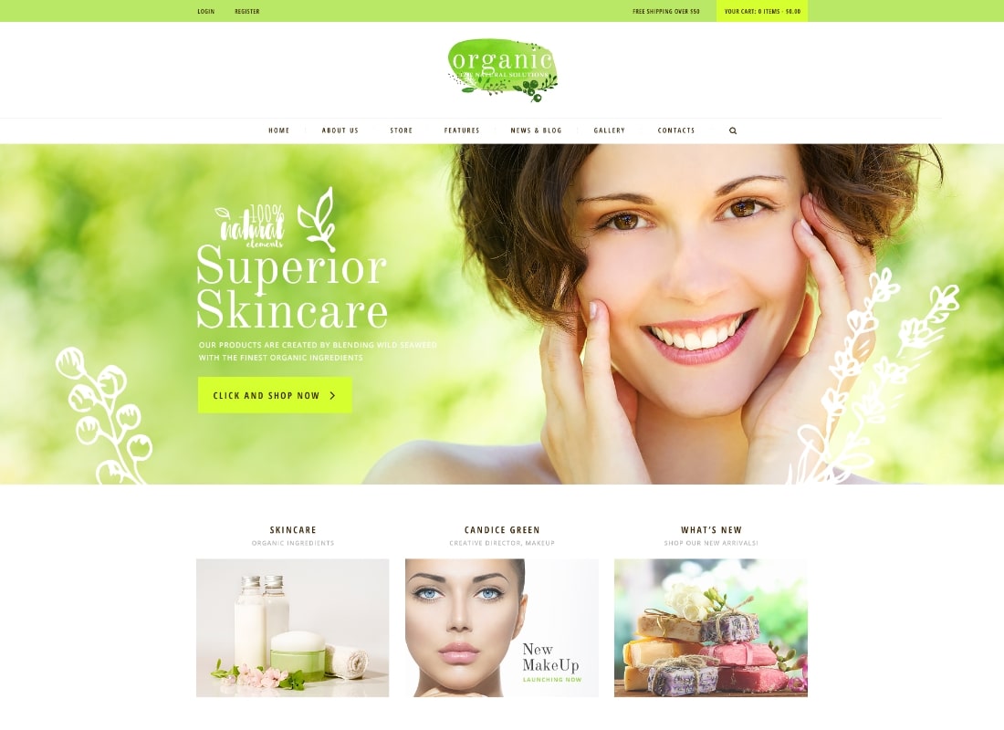 Natural Cosmetics WordPress Theme