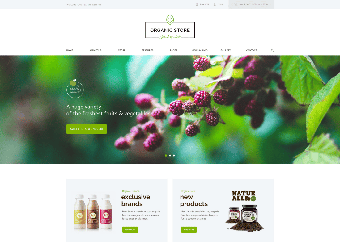 Organic Store - Eco Products Shop WordPress Theme