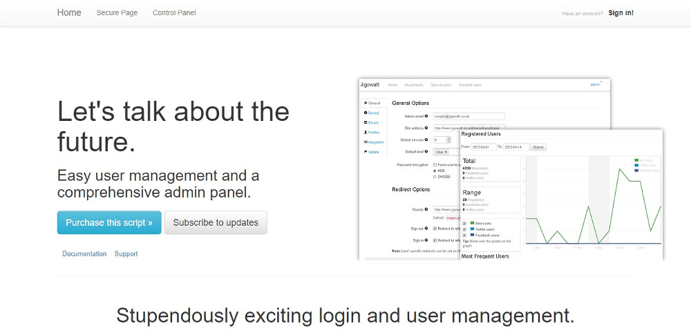 PHP Login and User management