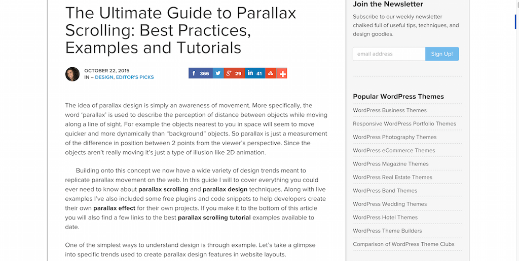 Parallax Scrolling the ultimate guide
