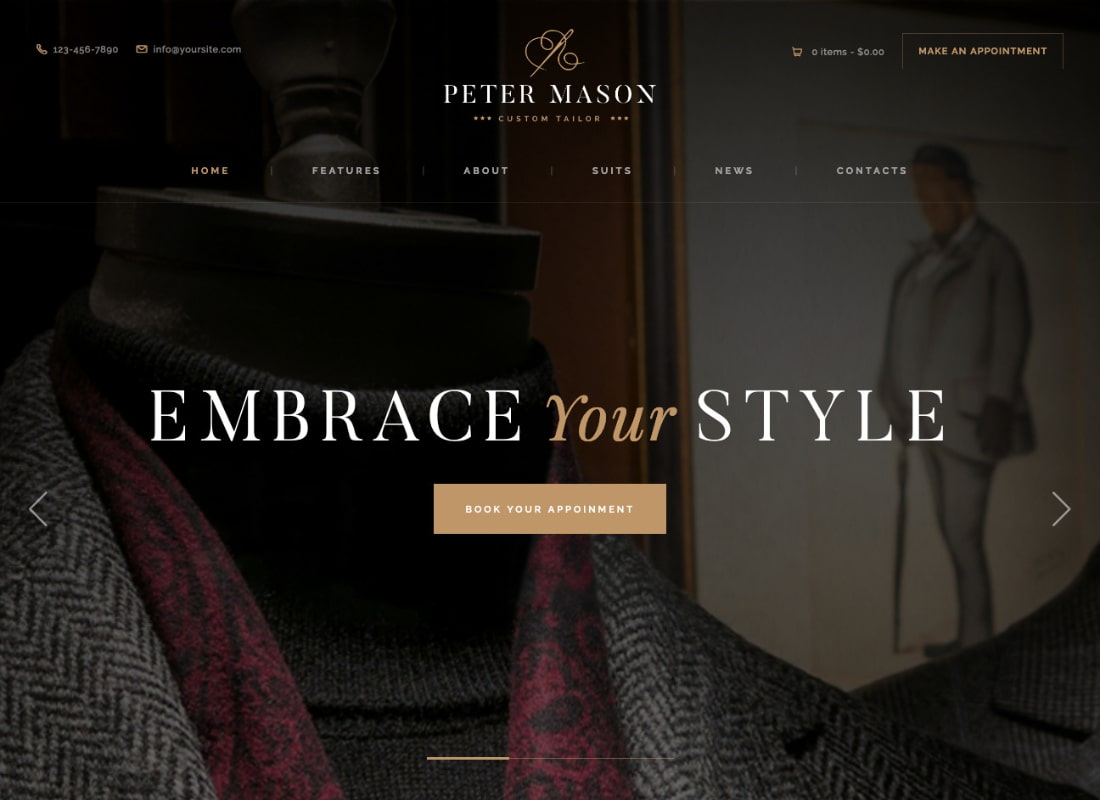 Peter Mason | Custom Tailoring and Clothing Store WordPress Theme
