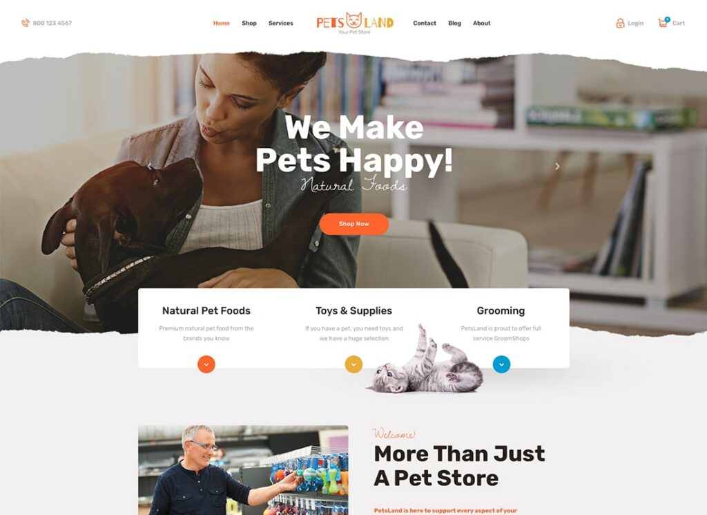 Pets Land | Pet Shop & Veterinary WordPress Theme