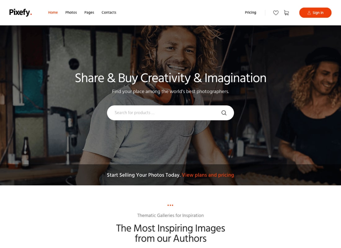 Pixefy | Stock Photography Marketplace Theme