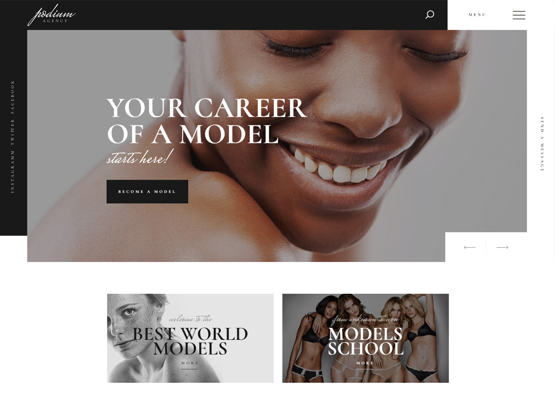 Podium - Model Agency WordPress Theme