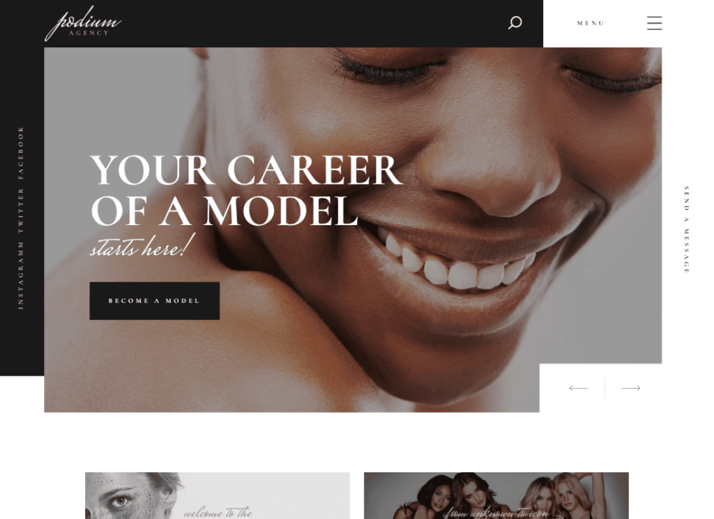 Podium - Fashion Model Agency WordPress Theme