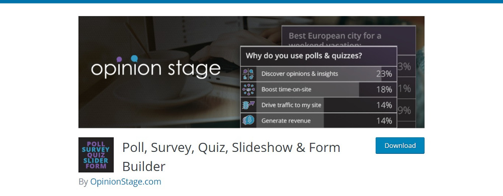 Poll, Survey, Quiz, Slideshow and Form Builder