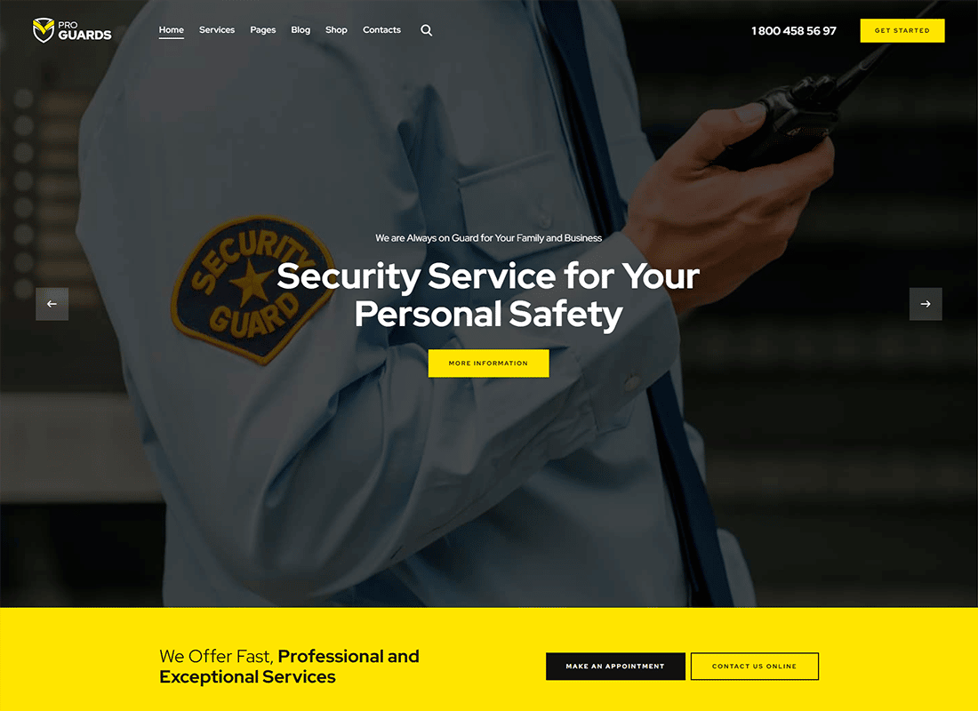 ProGuards | Safety Body Guard & Security WordPress Theme