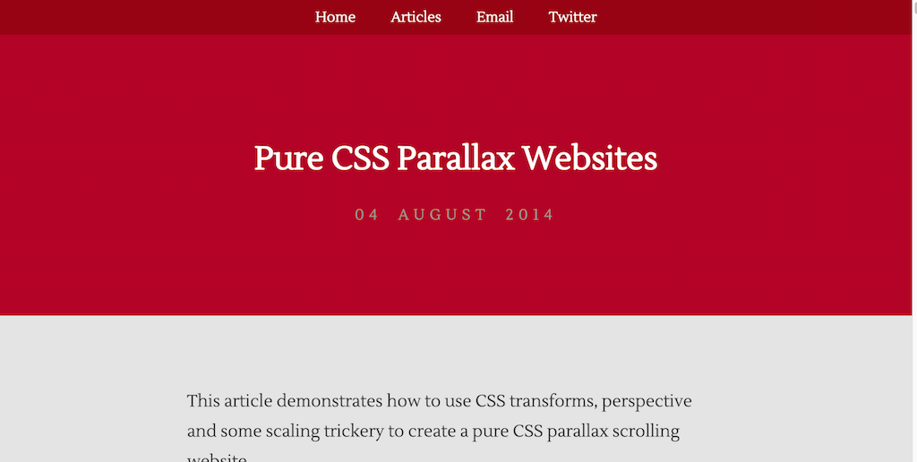 Pure CSS Parallax Websites