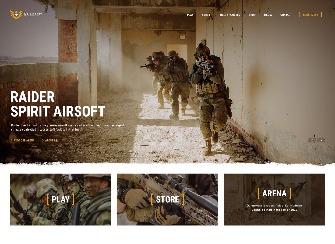Raider Spirit | Airsoft Club & Paintball WordPress Theme