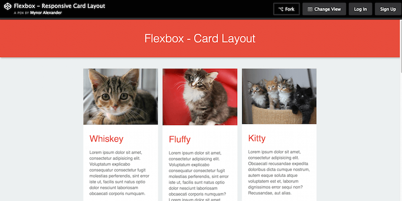 Responsive Card Layout with Flexbox