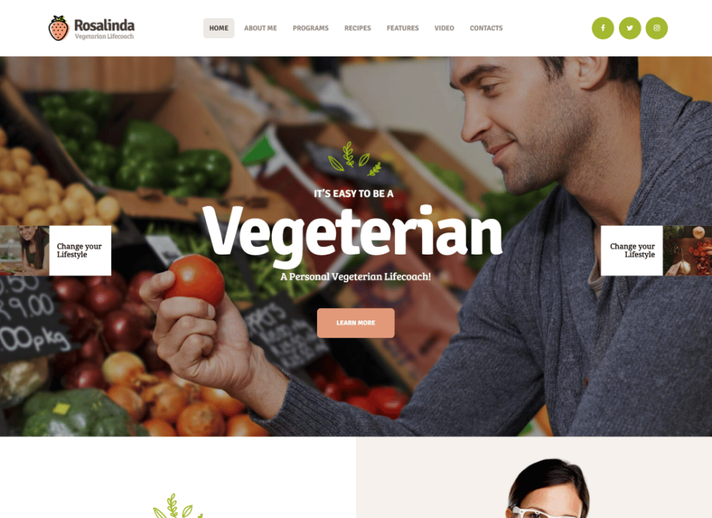 Rosalinda - Health Coach & Vegetarian Lifestyle Blog WordPress Theme