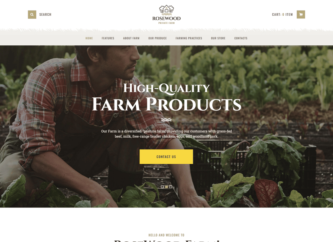 Rosewood - Eco Organic Farming Agricultural WordPress Theme