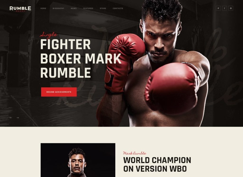Rumble - Boxing & Mixed Martial Arts WordPress Theme
