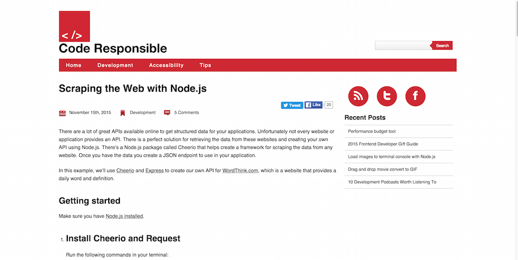 Scraping the Web with Node