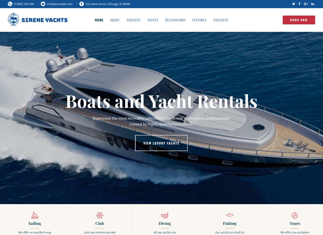 Sirene | Yacht Charter Services & Boat Rental WordPress Theme
