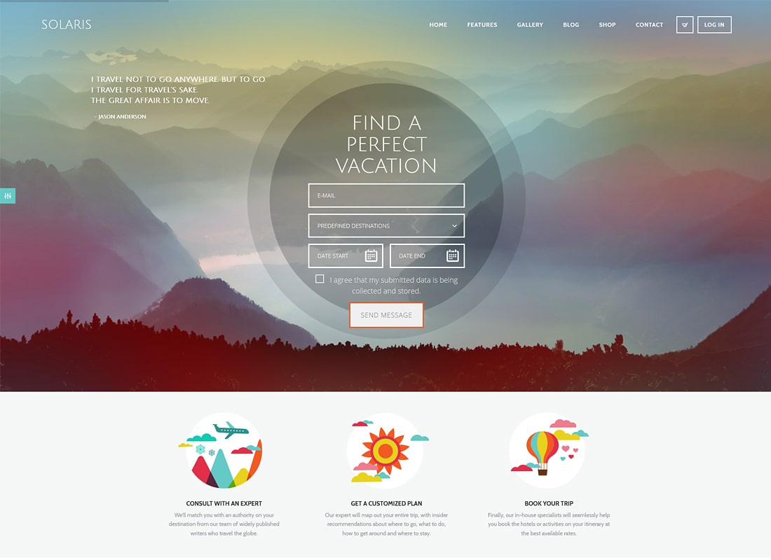 Solaris | Travel Agency Luxury WordPress Theme