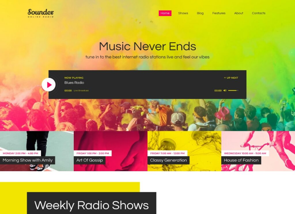 Sounder | Online Radio WordPress Theme