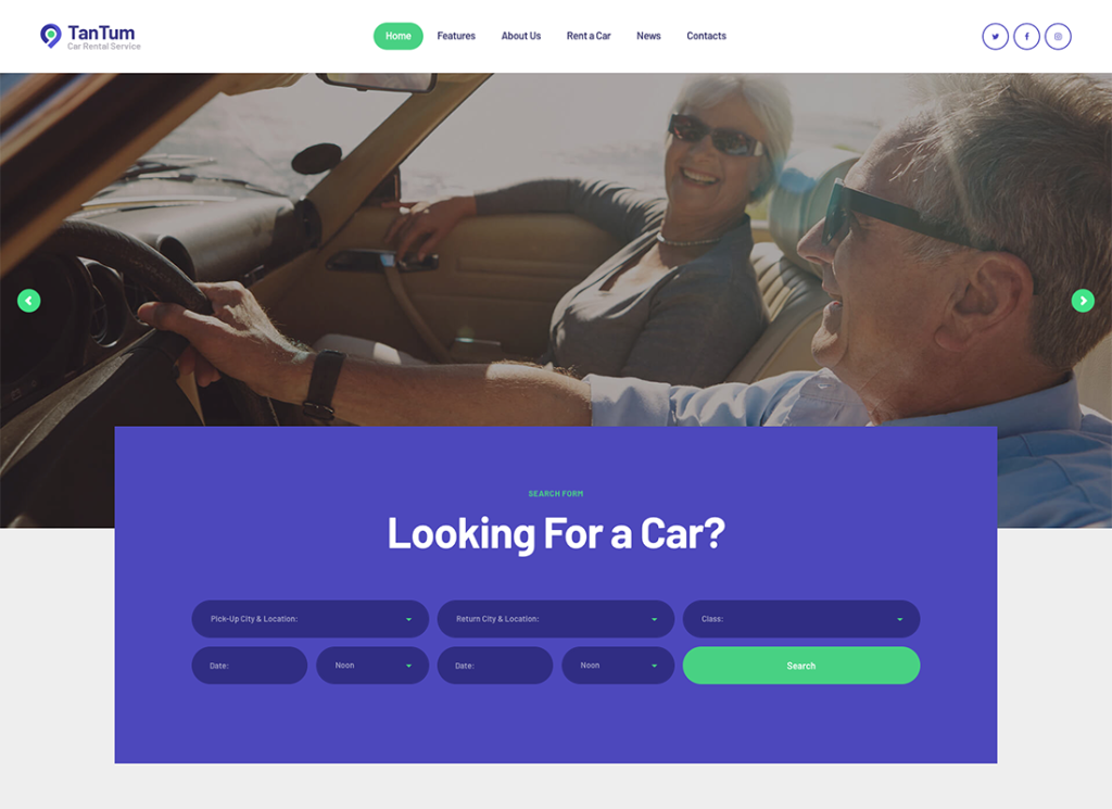 TanTum - Car, Scooter, Boat & Bike Rental Services WordPress Theme