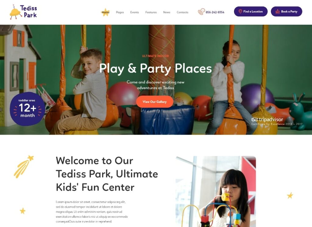 Tediss | Play Area & Child Care Center WordPress Theme