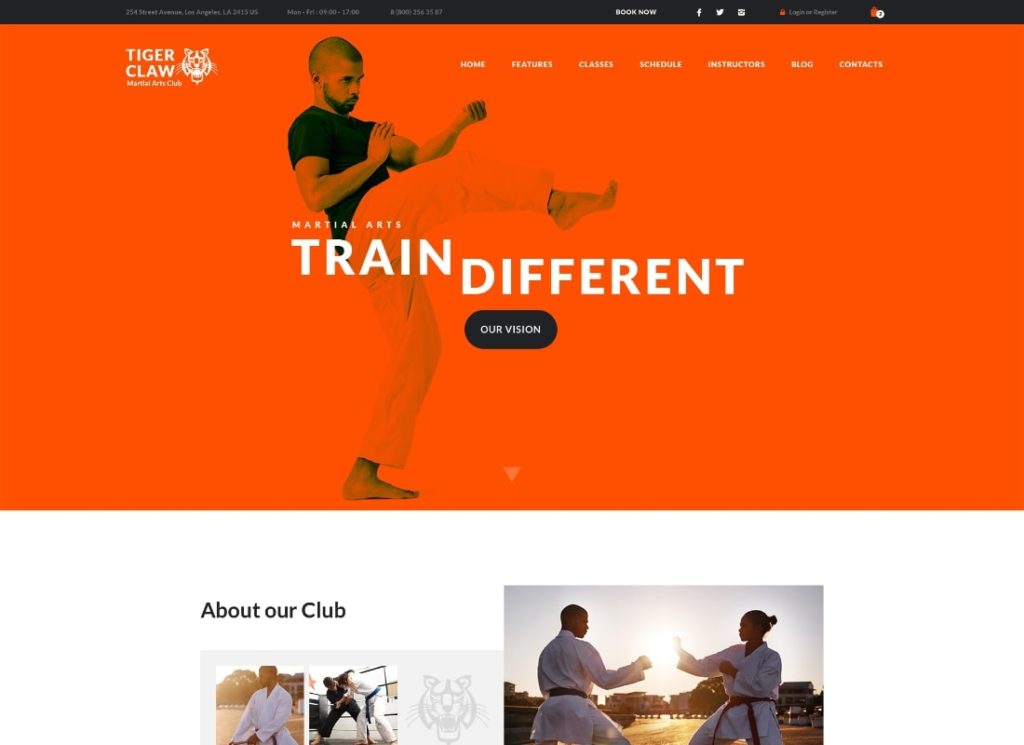 Tiger Claw - Martial Arts School and Fitness Center WordPress Theme