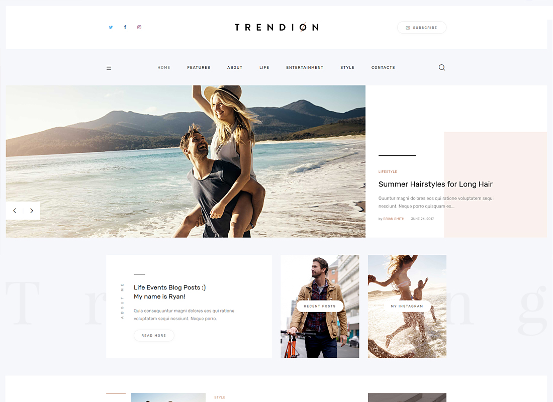 Trendion - A Personal Lifestyle Blog and Magazine WordPress Theme