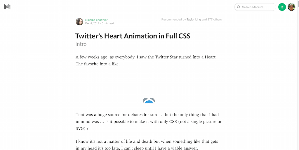 Twitter’s Heart Animation in Full CSS — Medium