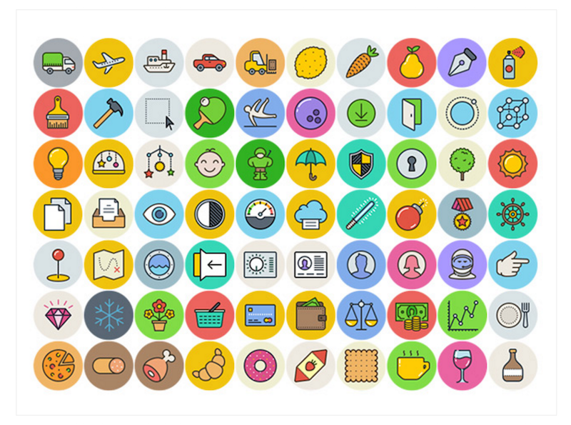 UniGrid – 100 Free Flat Icons