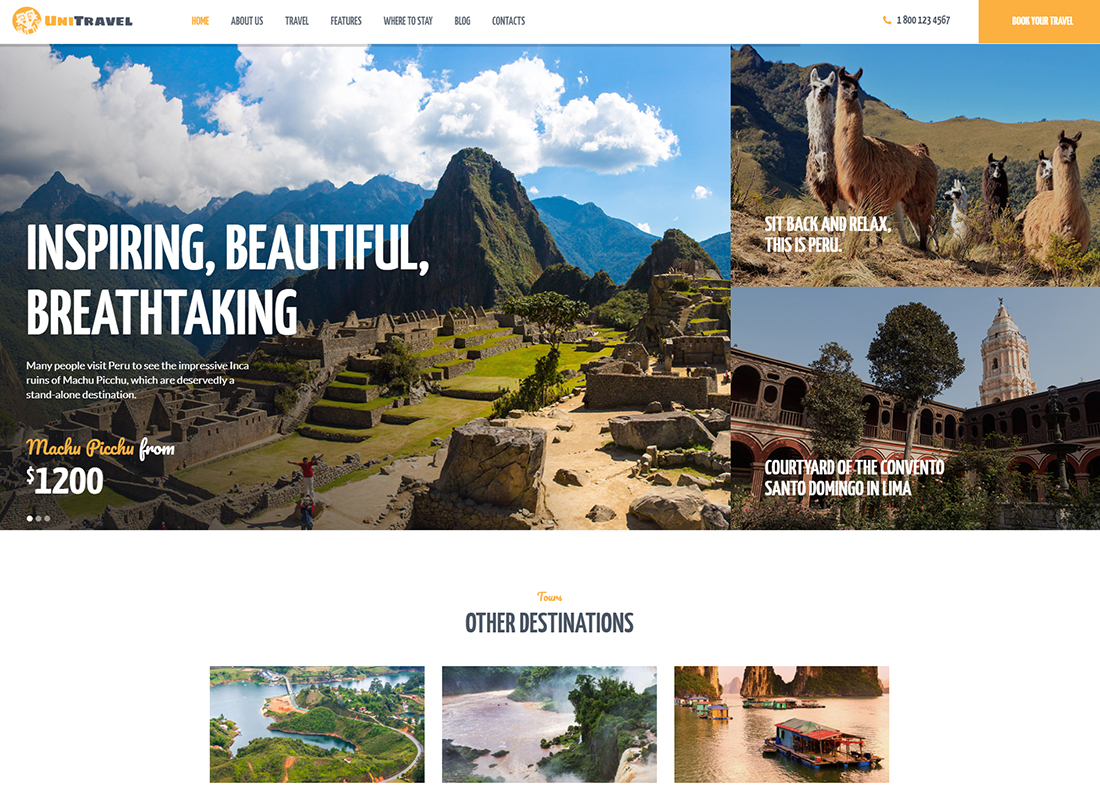 UniTravel - Travel Agency & Tourism Bureau WordPress Theme